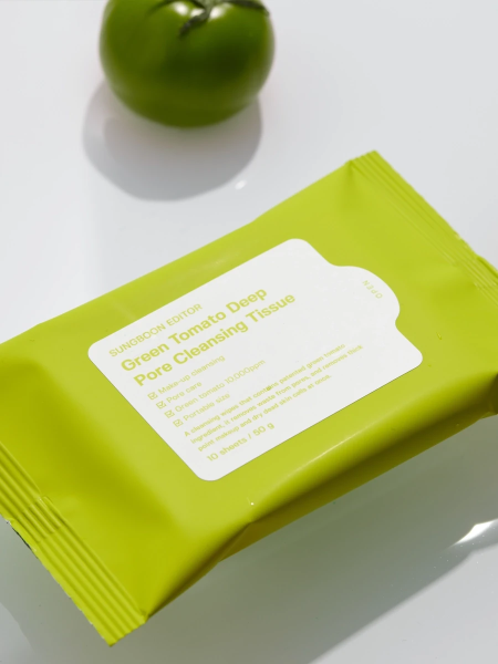 Очищающие салфетки для снятия макияжа Sungboon Editor Green Tomato Deep Pore Cleansing Tissue
