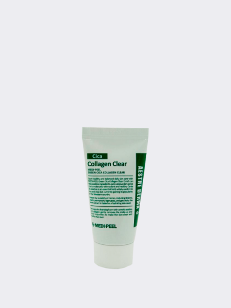 МИНИ Успокаивающая пенка для умывания с экстрактом центеллы и коллагеном MEDI-PEEL Green Cica Collagen Clear