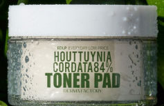 Успокаивающие тонер-пэды для лица с экстрактом хауттюйнии Derma Factory Houttuynia Cordata 84% Toner Pad