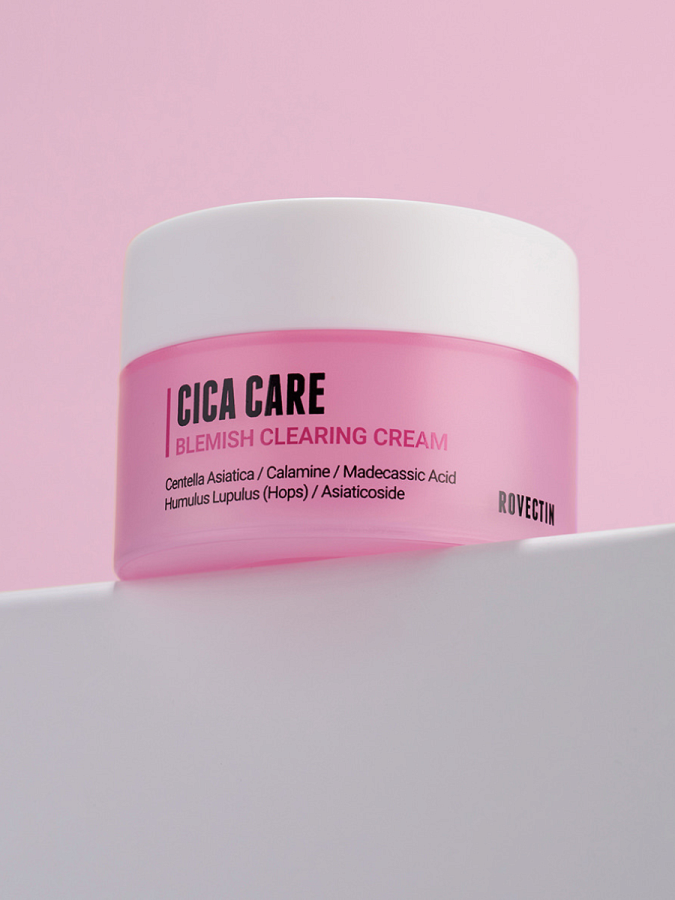 Успокаивающий крем для лица с экстрактом центеллы азиатской ROVECTIN Cica Care Blemish Clearing Cream