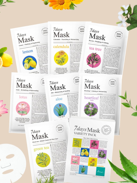 Набор тканевых масок для лица на каждый день Ariul 7days Mask Variety Pack