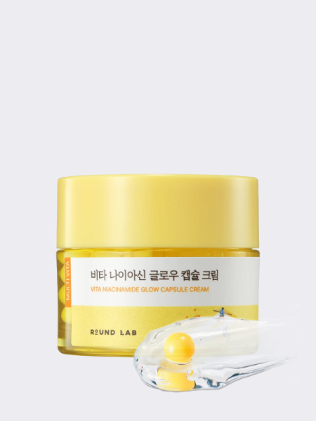 Осветляющий капсульный крем для лица с ниацинамидом Round Lab Vita Niacinamide Glow Capsule Cream