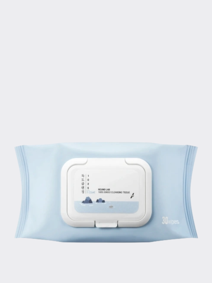 Очищающие салфетки для снятия макияжа с морской водой Round Lab 1025 Dokdo Cleansing Tissue