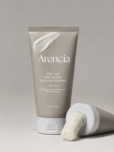 Очищающая пенка с экстрактом риса и салициловой кислотой Arencia Rice + LHA Pore Control Rice Cake Cleanser