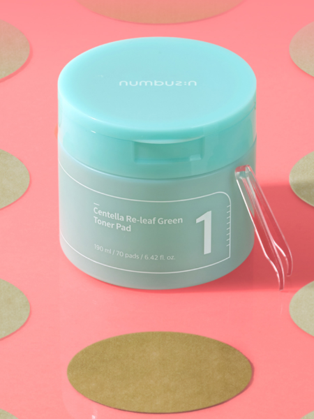 Успокаивающие тонер-пэды для лица с экстрактом центеллы Numbuzin No.1 Centella Re-Leaf Green Toner Pad Успокаивающие тонер-пэды для лица с экстрактом центеллы Numbuzin No.1 Centella Re-Leaf Green Toner Pad