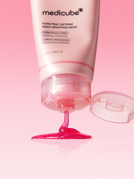 Тонизирующая ночная маска-плёнка с ПДРН и кофеином Medicube PDRN Pink Caffeine Night Wrapping Mask