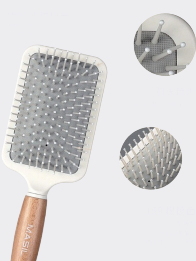 Деревянная массажная расчёска для волос Masil Wooden Paddle Brush