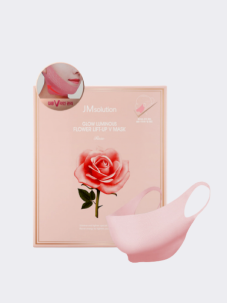 Маска-бандаж для овала лица с экстрактом дамасской розы JMsolution Glow Luminous Flower Lift-Up V Mask Rose Маска-бандаж для овала лица с экстрактом дамасской розы JMsolution Glow Luminous Flower Lift-Up V Mask Rose