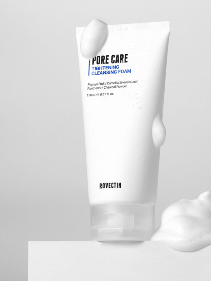 Очищающая пенка для сужения пор ROVECTIN Pore Care Tightening Cleansing Foam
