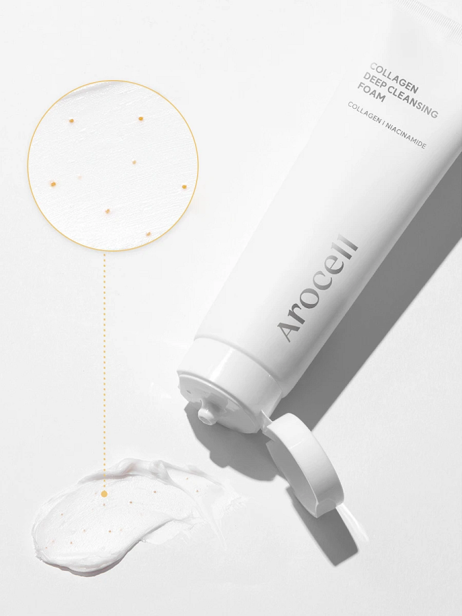 Глубокоочищающая пенка для умывания с коллагеном Arocell Collagen Deep Cleansing Foam