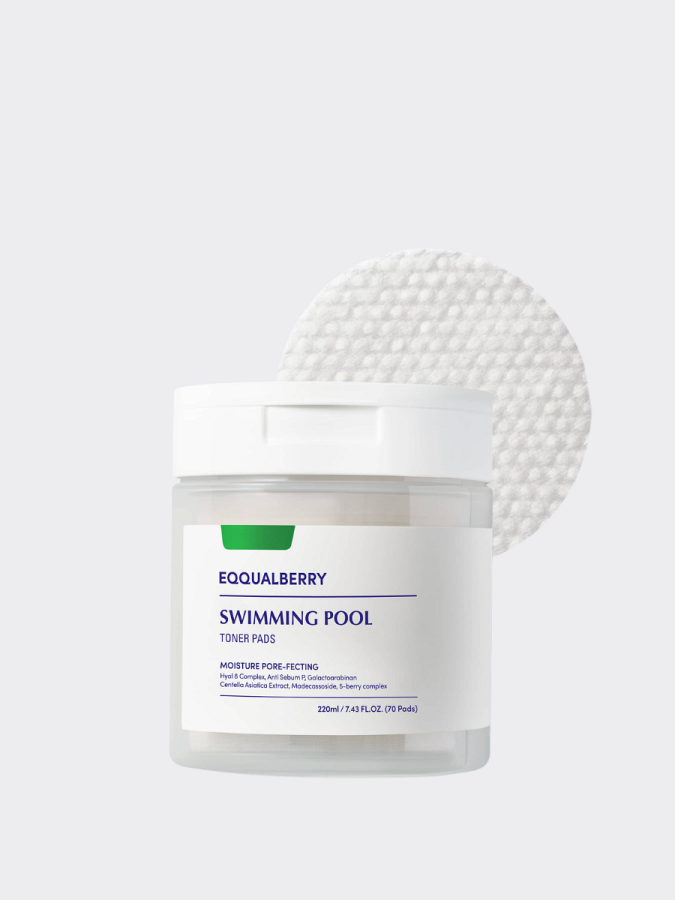 Увлажняющие тонер-диски с экстрактом центеллы EQQUALBERRY Swimming Pool Toner Pads