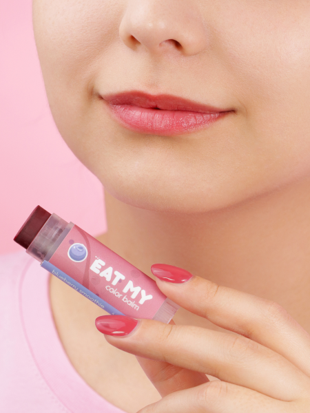 Оттеночный бальзам для губ "Черничный смузи" EAT MY Color Balm Blueberry Smoothie
