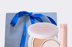 Набор: Тональное средство + сменный блок + бальзам для губ Huxley Essence Cover Cushion & Lip Balm Set 01 Desert Peach