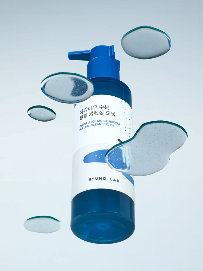 Очищающие гидрофильное масло с берёзовым соком Round Lab Birch Juice Moisturizing Peeling Cleansing Oil