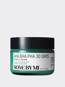 Крем с 3 видами кислот и центеллой Some By Mi AHA BHA PHA 30 Days Miracle Cream