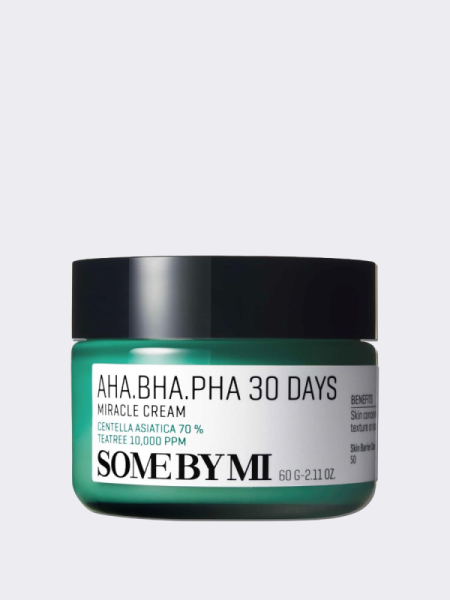 Крем с 3 видами кислот и центеллой Some By Mi AHA BHA PHA 30 days Miracle Cream Крем с 3 видами кислот и центеллой Some By Mi AHA BHA PHA 30 days Miracle Cream