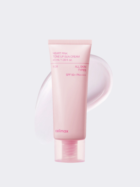 Солнцезащитный крем с эффектом выравнивания тона кожи Celimax Heart Pink Tone Up Sun Cream SPF50+ PA++++