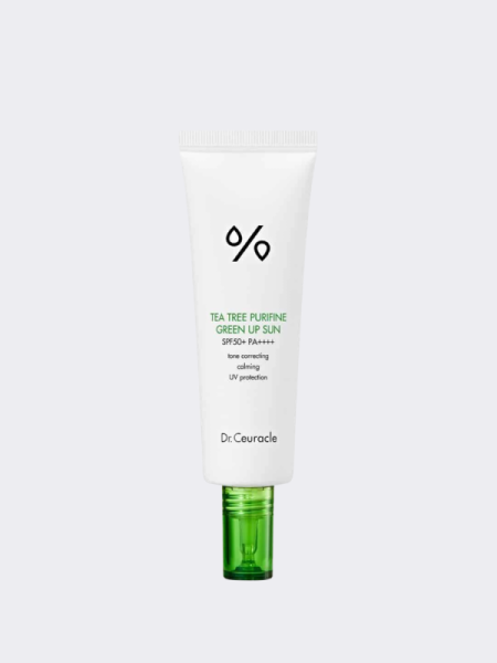 Солнцезащитный крем с чайным деревом Dr.Ceuracle Tea Tree Purifine Green Up Sun SPF50+ PA++++ Солнцезащитный крем с чайным деревом Dr.Ceuracle Tea Tree Purifine Green Up Sun SPF50+ PA++++
