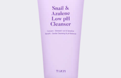 Мягкий успокаивающий гель для умывания с муцином улитки и азуленом TIAM Snail & Azulene Low pH Cleanser