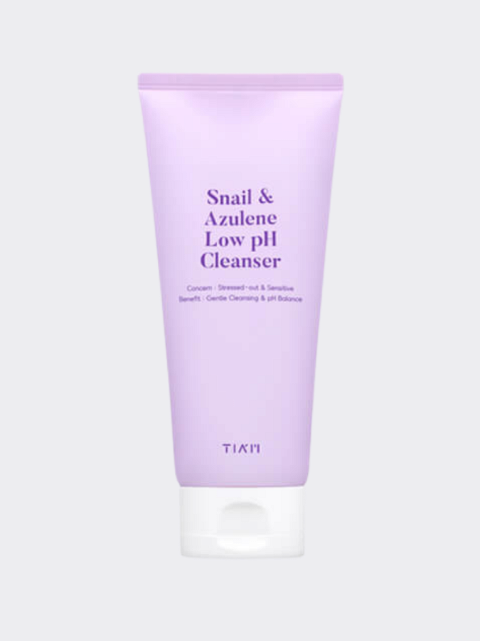 Мягкий успокаивающий гель для умывания с муцином улитки и азуленом TIAM Snail & Azulene Low pH Cleanser