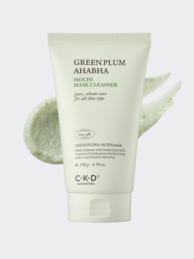 Очищающая маска-пенка для умывания с экстрактом зелёной сливы CKD Greenplum AHA BHA Mochi Mask Cleanser