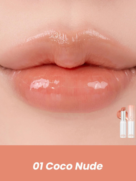 Оттеночный бальзам для губ в оттенке кокосовой скорлупы rom&nd Glasting Melting Balm 01 Coco Nude