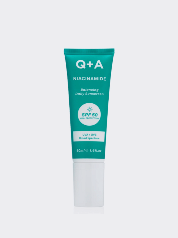 Солнцезащитный крем для лица с ниацинамидом Q+A Niacinamide Balancing Daily Sunscreen SPF50