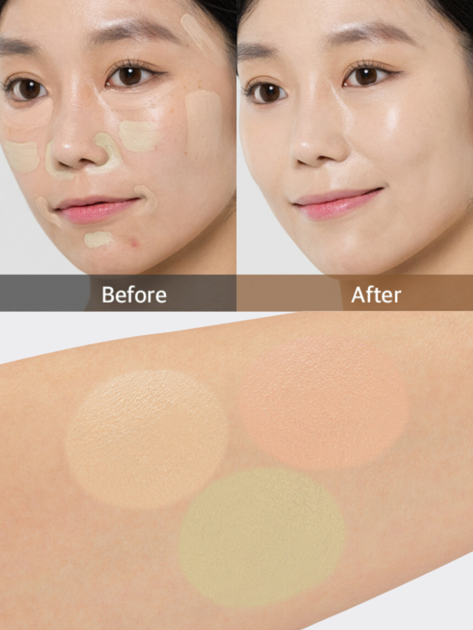 Палетка кремовых корректоров в светло-бежевых оттенках The Saem Cover Perfection Triple Pot Concealer 03 Correct Up Beige