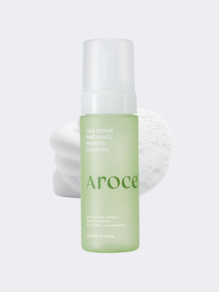Двухфазная очищающая пенка-мусс с центеллой и пантенолом Arocell Cica Repair Panthenol Whipped Cleanser