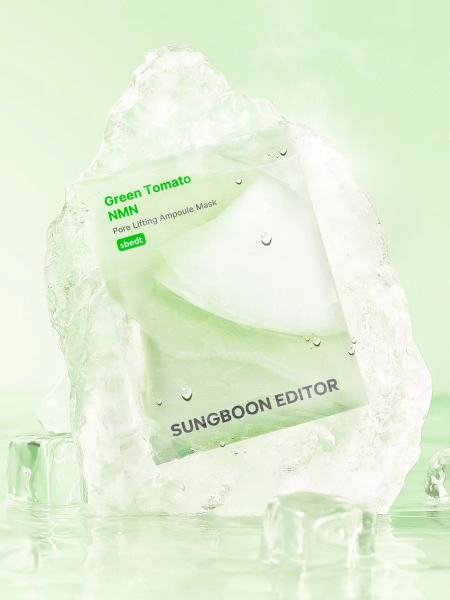 Набор тканевых масок для сужения пор с экстрактом томата Sungboon Editor Green Tomato NMN Pore Lifting Ampoule Mask