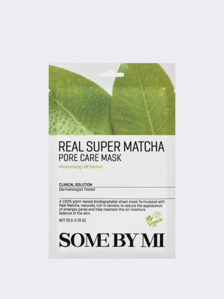 Тканевая маска для сужения пор с экстрактом чая матча Some By Mi Real Super Matcha Pore Care Mask Тканевая маска для сужения пор с экстрактом чая матча Some By Mi Real Super Matcha Pore Care Mask