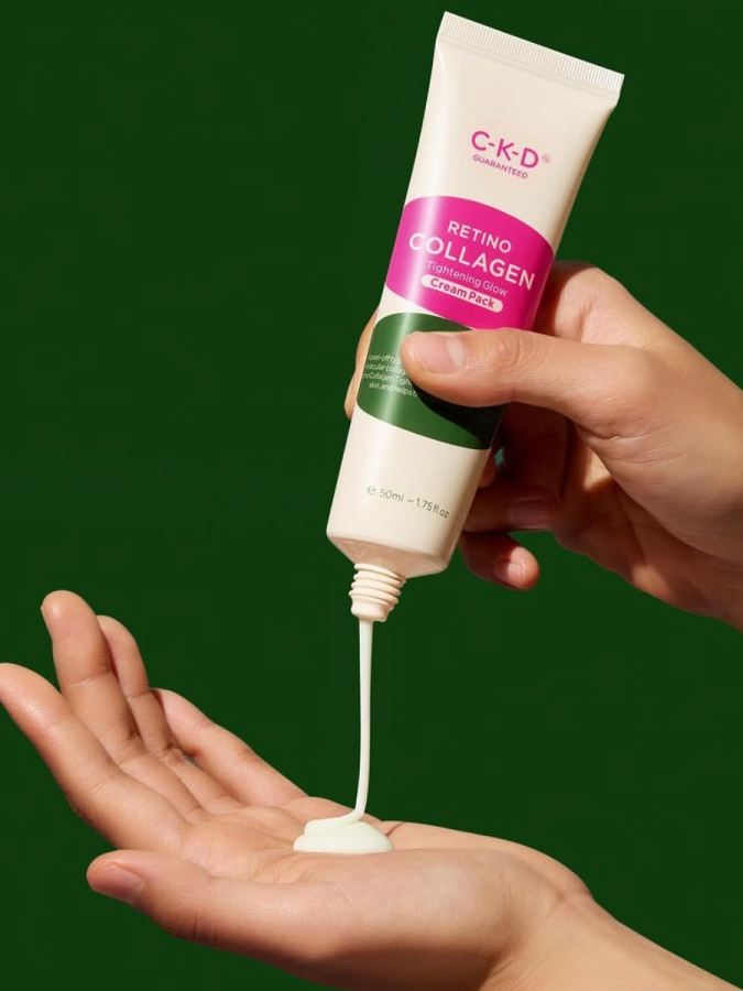 Набор: разглаживающая маска-плёнка + кисть CKD Retino Collagen Small Molecule 300 Tightening Cream Pack