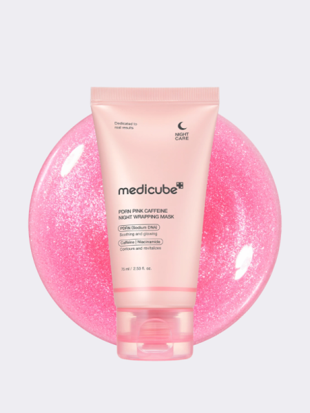 Тонизирующая ночная маска-плёнка с ПДРН и кофеином Medicube PDRN Pink Caffeine Night Wrapping Mask