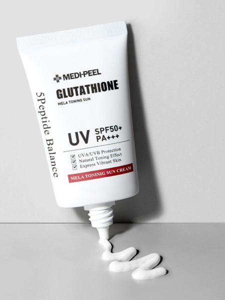 Солнцезащитный крем для лица с глутатионом MEDI-PEEL Bio-Intense Glutathione Mela Toning Sun Cream SPF 50+ PA++++ Солнцезащитный крем для лица с глутатионом MEDI-PEEL Bio-Intense Glutathione Mela Toning Sun Cream SPF 50+ PA++++