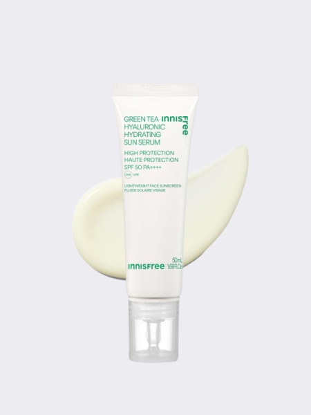 Солнцезащитный флюид с экстрактом зеленого чая innisfree Green Tea Hyaluronic Moist Sun Serum SPF50+ PA++++