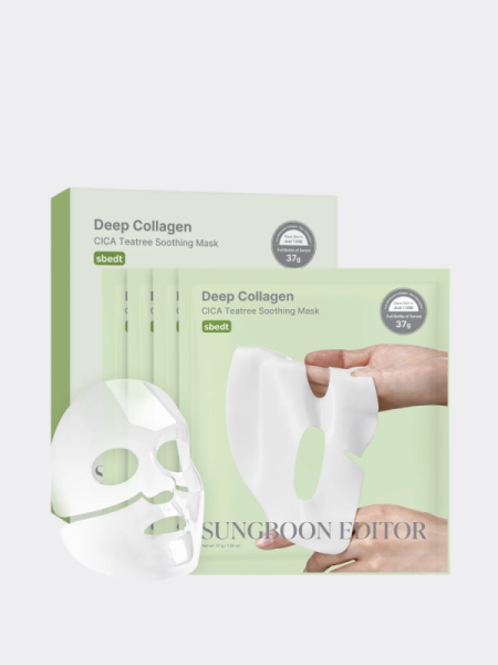 Набор успокаивающих гидрогелевых масок с экстрактом центеллы Sungboon Editor Deep Collagen Cica Teatree Soothing Mask