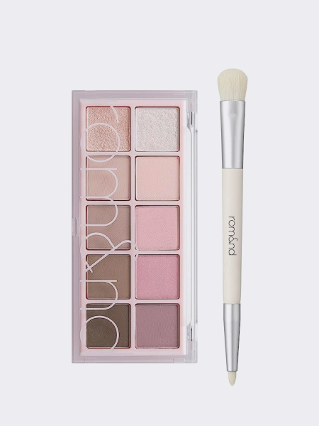 Набор теней для век и кисти для макияжа глаз rom&nd Better Than Palette Dual Brush Set 06 Peony Nude Garden