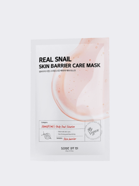 Укрепляющая тканевая маска для лица с муцином улитки Some By Mi Real Snail Skin Barrier Care Mask Укрепляющая тканевая маска для лица с муцином улитки Some By Mi Real Snail Skin Barrier Care Mask