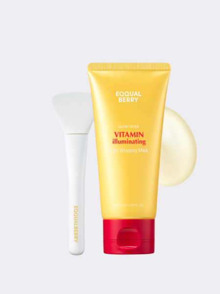 Осветляющая маска-плёнка с экстрактом ацеролы и ниацинамидом EQQUALBERRY Vitamin illuminating Night Wrapping Mask
