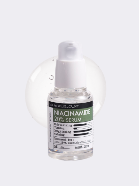 Успокаивающая сыворотка для лица с ниацинамидом Derma Factory Niacinamide 20% Serum