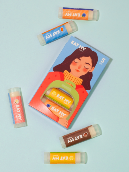 Набор питательных бальзамов для губ  "Спокойные мысли" Eat My Balm Set Calm Thoughts