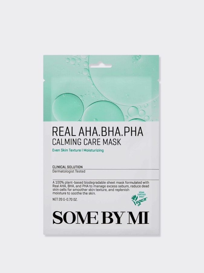 Обновляющая тканевая маска с кислотами Some By Mi Real AHA/BHA/PHA Calming Care Mask Обновляющая тканевая маска с кислотами Some By Mi Real AHA/BHA/PHA Calming Care Mask