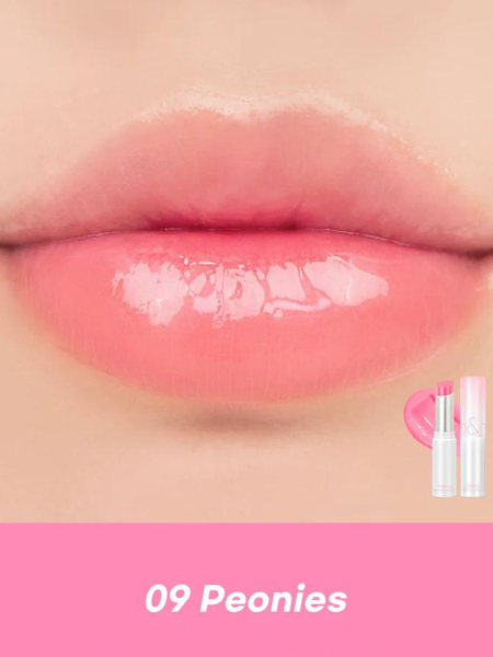 Оттеночный бальзам для губ в оттенке лепестков пиона rom&nd Glasting Melting Balm 09 Peonies