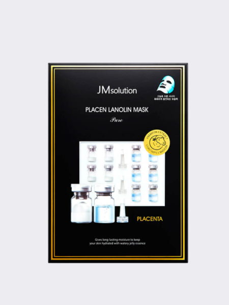 Тканевая укрепляющая плацентарная маска для лица с ланолином JMsolution Placen Lanolin Mask Тканевая укрепляющая плацентарная маска для лица с ланолином JMsolution Placen Lanolin Mask