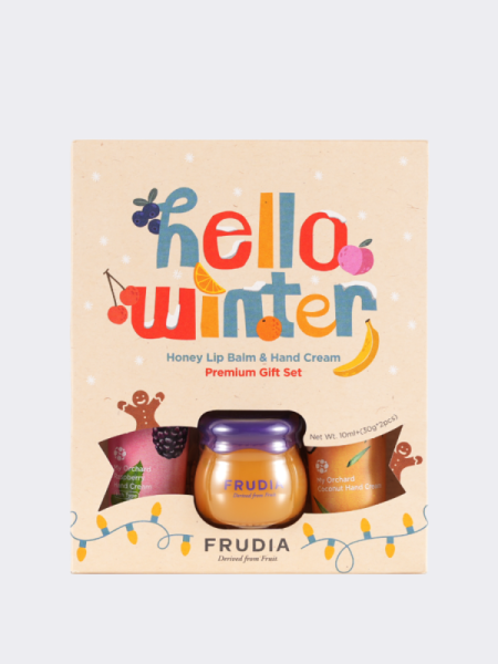 Подарочный набор Frudia Hello Winter Honey Lip Balm & Hand Cream Premium Gift Set Raspberry Coconut Подарочный набор Frudia Hello Winter Honey Lip Balm & Hand Cream Premium Gift Set Raspberry Coconut
