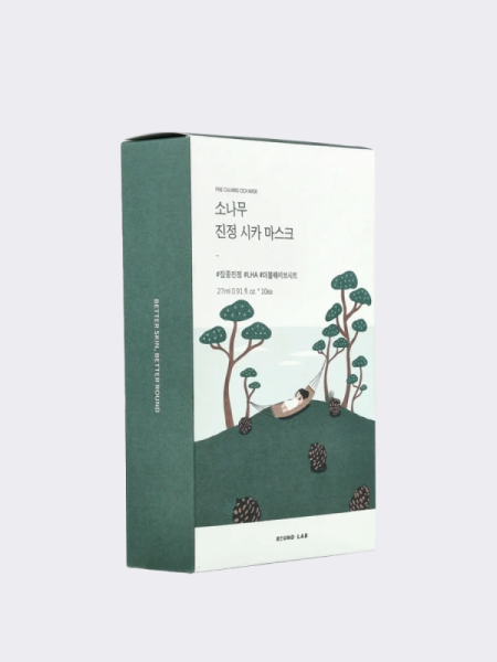 Набор противовоспалительных тканевых масок для лица с экстрактом сосны и центеллы Round Lab Pine Calming Cica Mask