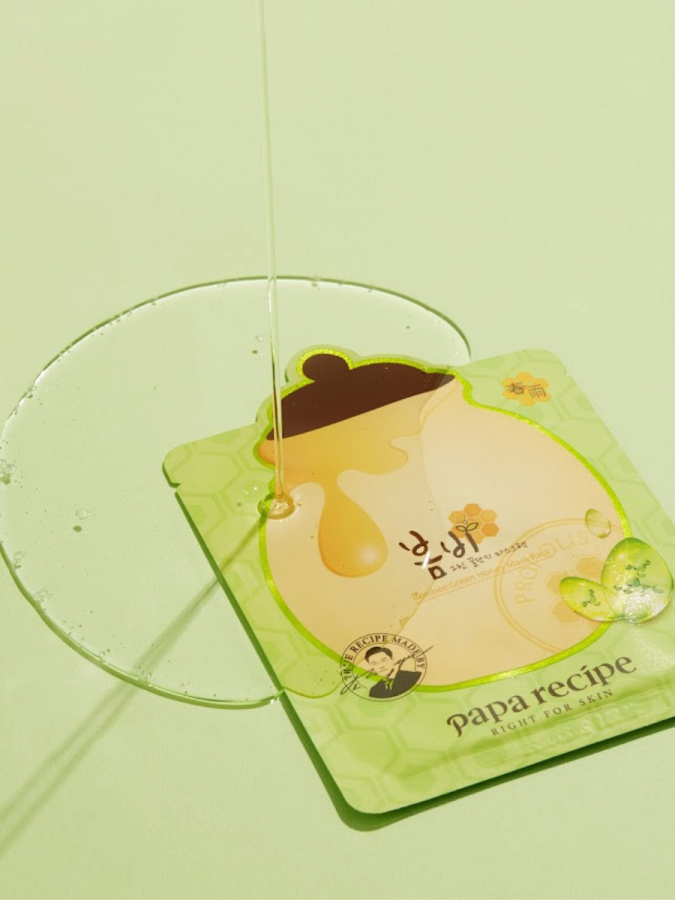 Восстанавливающая тканевая маска для лица с мёдом и экстрактом авокадо Papa Recipe Green Bombee Honey Mask Pack