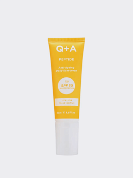 Солнцезащитный крем для лица с пептидами Q+A Peptide Anti-Ageing Daily Sunscreen SPF50