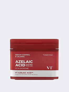 Успокаивающие тонер-диски с экзосомами и азелаиновой кислотой VT Az Care Toner Pad