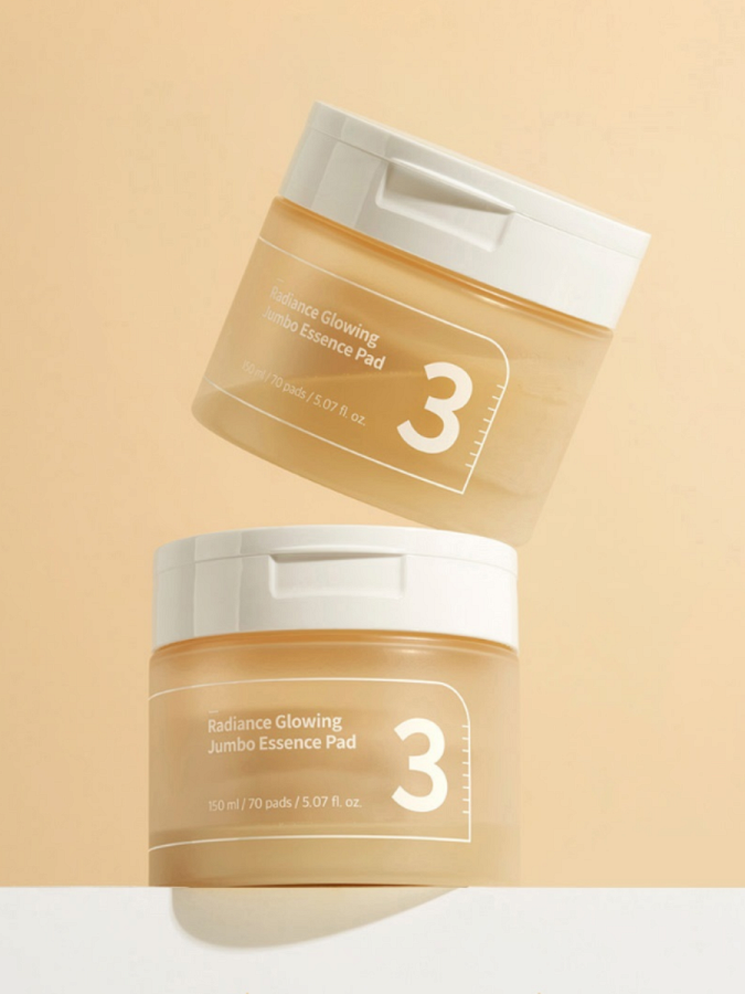 Тонер-диски с ферментами для сияния кожи Numbuzin No.3 Radiance Glowing Jumbo Essence Pad